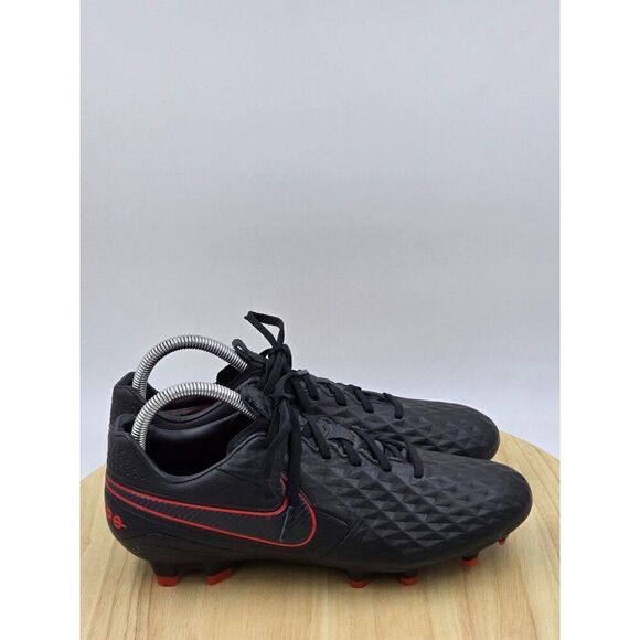 Nike Tiempo Legend 8 Pro FG Black Chili Red AT6133-060 Men's Size 7.5